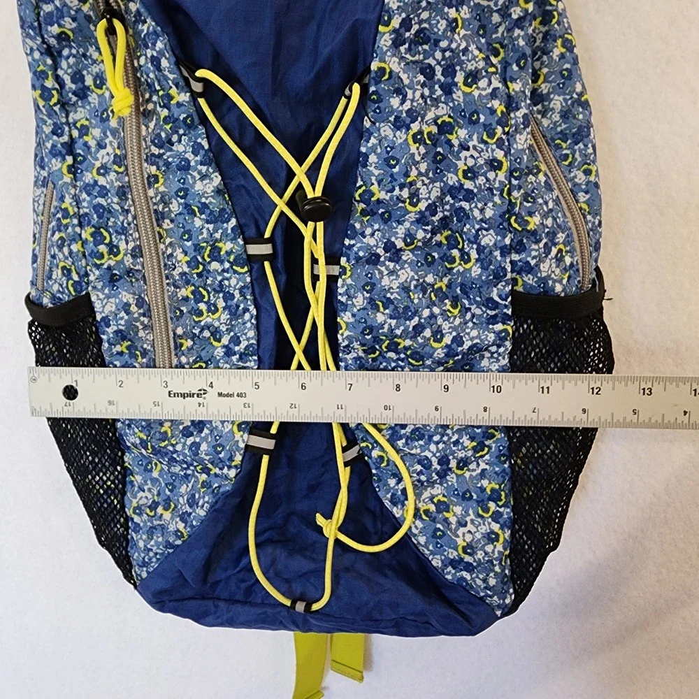 Eddie Bauer Stowaway 20L Backpack Blue Neon Yellow Bungee Hiking Bag Packable